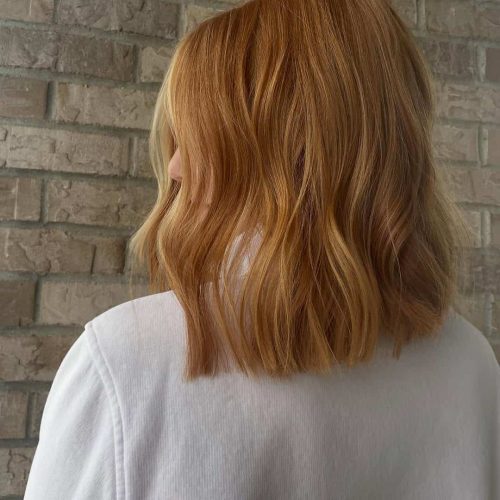 Copper Red Hair Color with Full Bangs in Comstock Park MI