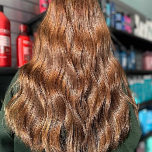 Copper Brown Balayage with Shine in Northwest Grand Rapids