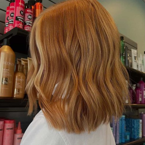 Rich Ginger Hair Color with Glossy Finish in Grand Rapids Michigan